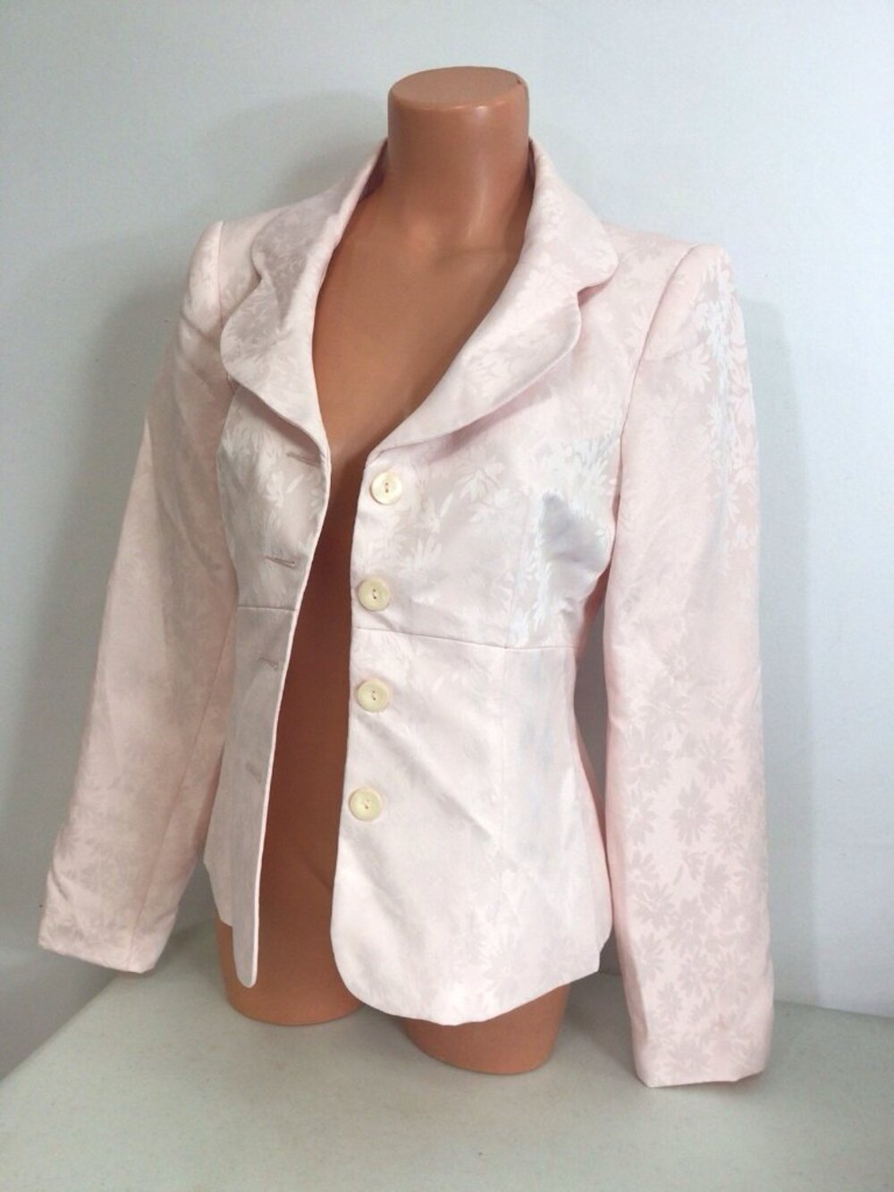 B Moss Floral Pink Blazer Jacket Romantic Feminine Made USA Womens 6